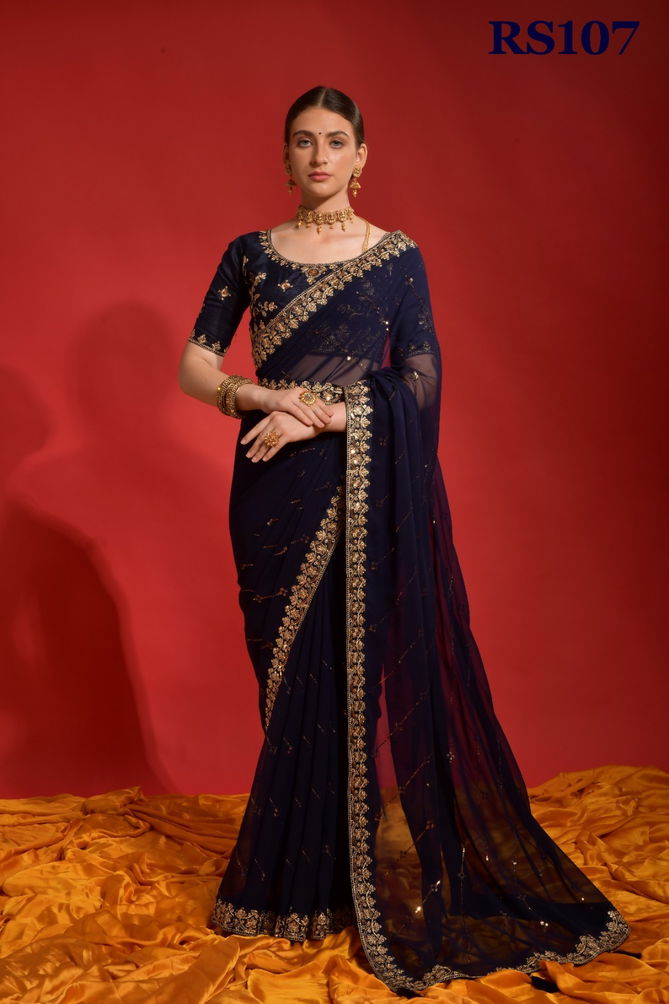 Riddhi Siddhi Fashion Berry Georgette Wedding Sarees Wholesale Price In Surat